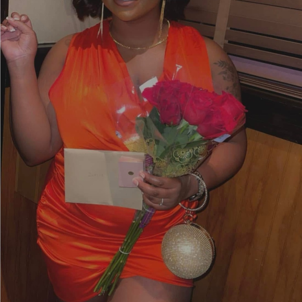 Vibrant Orange Sleeveless Dress
